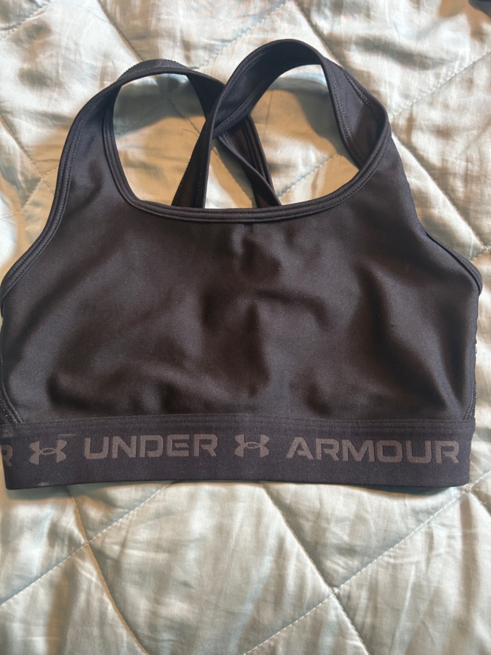 Under Armour Black Logo Band Racerback Sports Bra